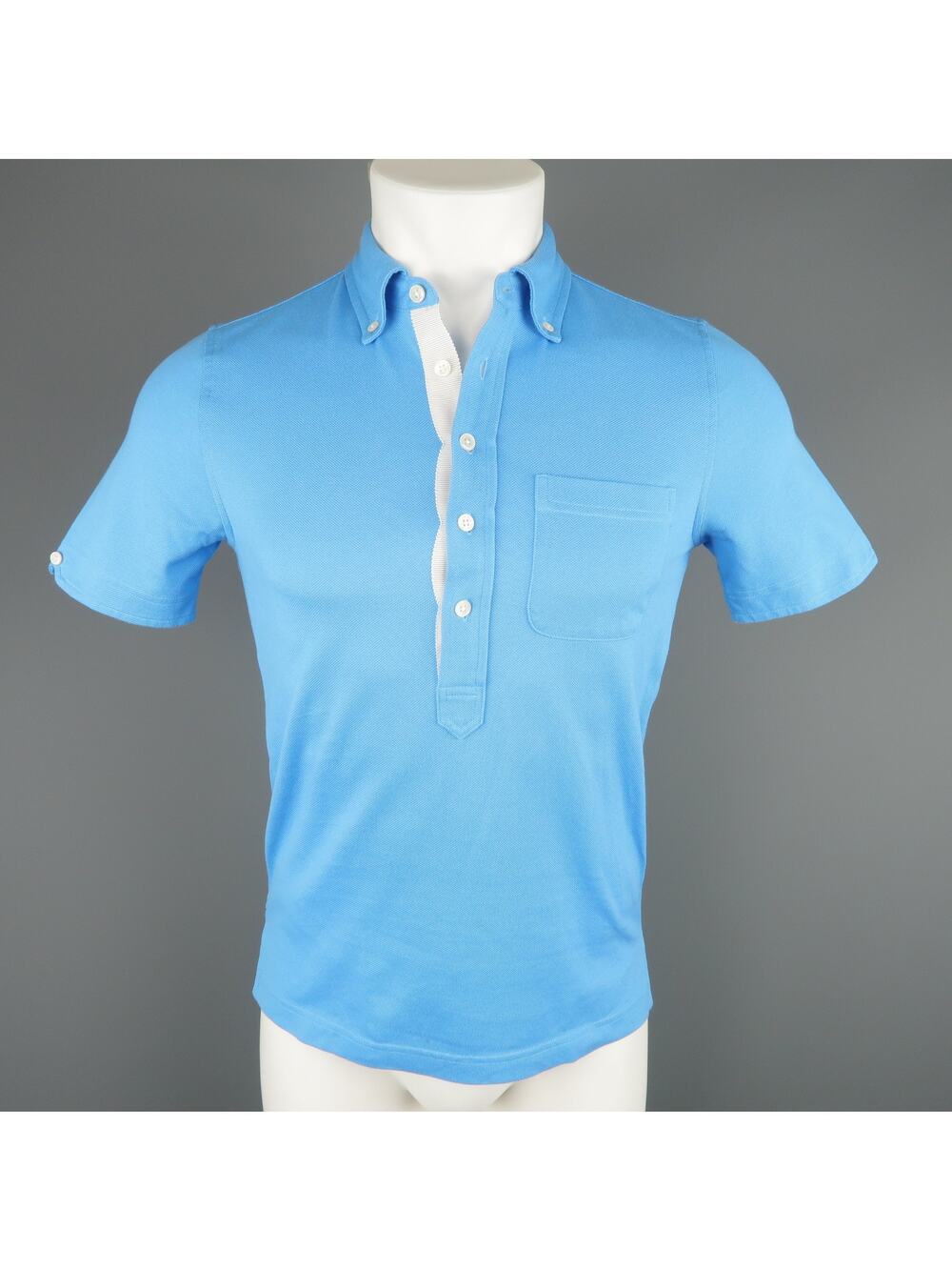 BLACK FLEECE Size XS Blue Pique Button Down Collar POLO